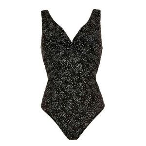 PRIMARK CARES V-Neck Shapewear Swimsuit, black and gray